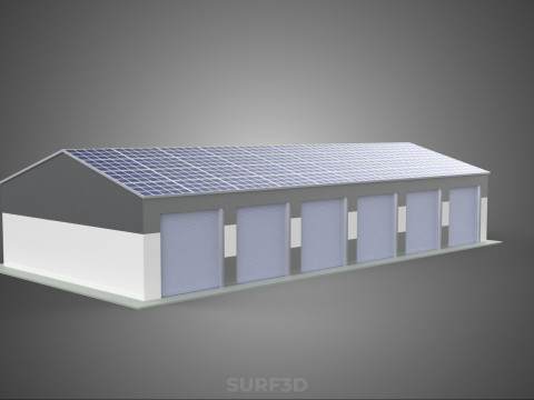 COMMERCIAL GARAGE BUILDING VEHICLE PARKING STORAGE SOLAR ENERGY Model 3D