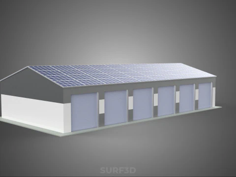 COMMERCIAL GARAGE BUILDING VEHICLE PARKING STORAGE SOLAR ENERGY 3D Model