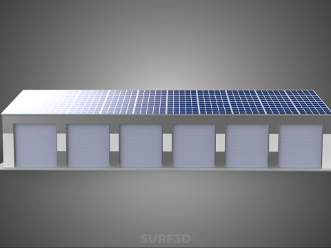 COMMERCIAL GARAGE BUILDING VEHICLE PARKING STORAGE SOLAR ENERGY Model 3D