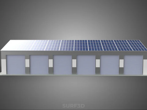 COMMERCIAL GARAGE BUILDING VEHICLE PARKING STORAGE SOLAR ENERGY 3D Model