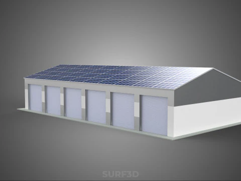 COMMERCIAL GARAGE BUILDING VEHICLE PARKING STORAGE SOLAR ENERGY 3D Model