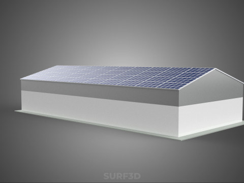 COMMERCIAL GARAGE BUILDING VEHICLE PARKING STORAGE SOLAR ENERGY Model 3D