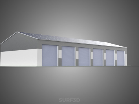 COMMERCIAL GARAGE BUILDING VEHICLE PARKING STORAGE SOLAR ENERGY Model 3D