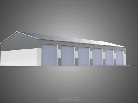 COMMERCIAL GARAGE BUILDING VEHICLE PARKING STORAGE SOLAR ENERGY 3D Model