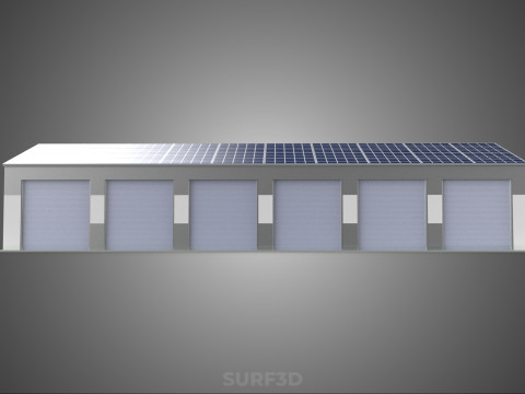 COMMERCIAL GARAGE BUILDING VEHICLE PARKING STORAGE SOLAR ENERGY Model 3D