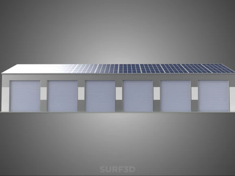 COMMERCIAL GARAGE BUILDING VEHICLE PARKING STORAGE SOLAR ENERGY 3D Model