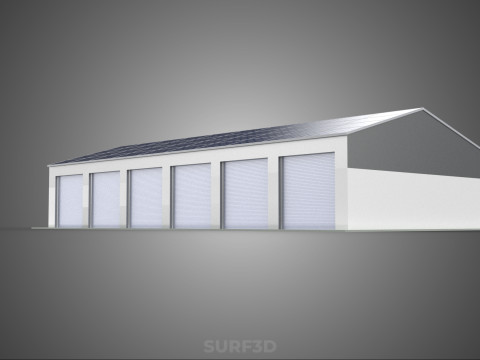 COMMERCIAL GARAGE BUILDING VEHICLE PARKING STORAGE SOLAR ENERGY Model 3D