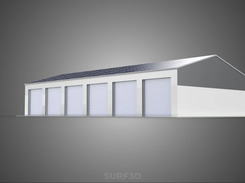 COMMERCIAL GARAGE BUILDING VEHICLE PARKING STORAGE SOLAR ENERGY 3D Model