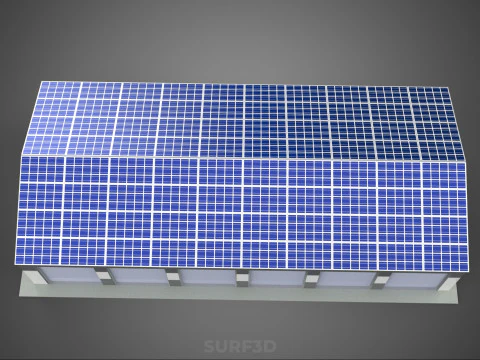 COMMERCIAL GARAGE BUILDING VEHICLE PARKING STORAGE SOLAR ENERGY 3D Model