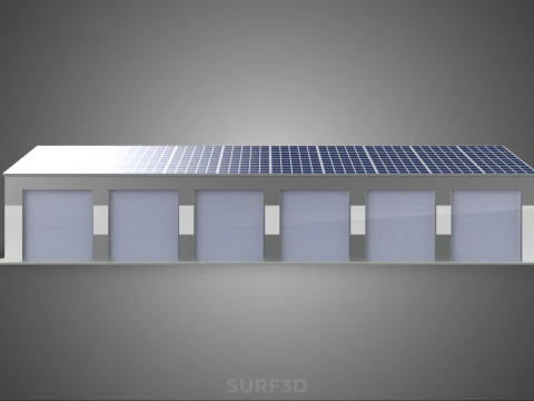 COMMERCIAL GARAGE BUILDING VEHICLE PARKING STORAGE SOLAR ENERGY 3D Model