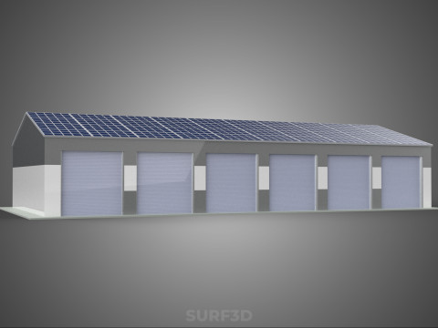 COMMERCIAL GARAGE BUILDING VEHICLE PARKING STORAGE SOLAR ENERGY Model 3D