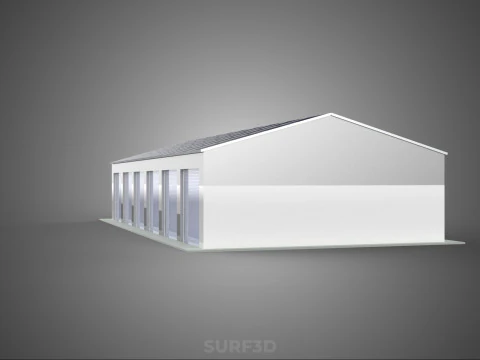 COMMERCIAL GARAGE BUILDING VEHICLE PARKING STORAGE SOLAR ENERGY 3D Model