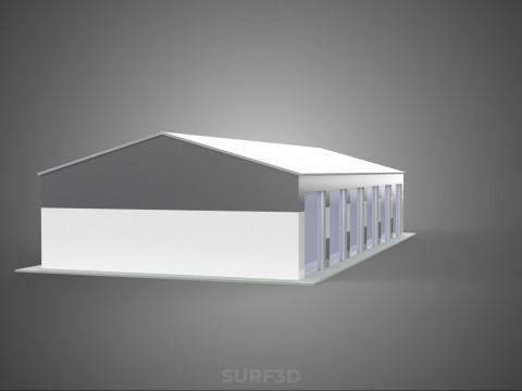 COMMERCIAL GARAGE BUILDING VEHICLE PARKING STORAGE SOLAR ENERGY Model 3D