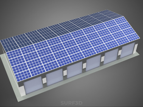 COMMERCIAL GARAGE BUILDING VEHICLE PARKING STORAGE SOLAR ENERGY Model 3D