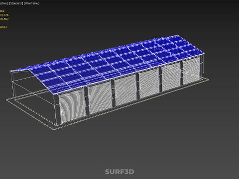 COMMERCIAL GARAGE BUILDING VEHICLE PARKING STORAGE SOLAR ENERGY Model 3D