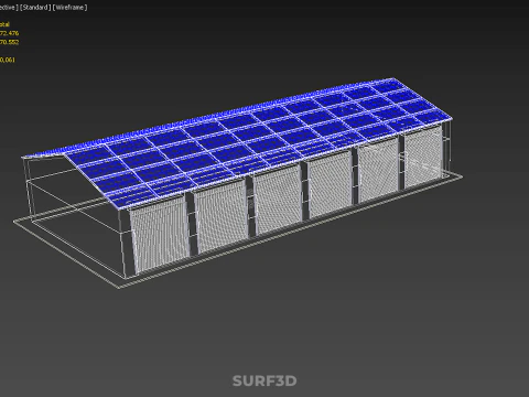 COMMERCIAL GARAGE BUILDING VEHICLE PARKING STORAGE SOLAR ENERGY 3D Model