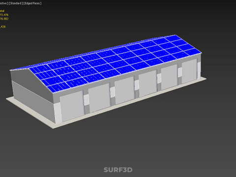 COMMERCIAL GARAGE BUILDING VEHICLE PARKING STORAGE SOLAR ENERGY 3D Model