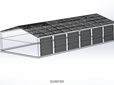 COMMERCIAL GARAGE BUILDING VEHICLE PARKING STORAGE SOLAR ENERGY Model 3D
