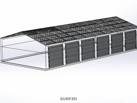 COMMERCIAL GARAGE BUILDING VEHICLE PARKING STORAGE SOLAR ENERGY 3D Model