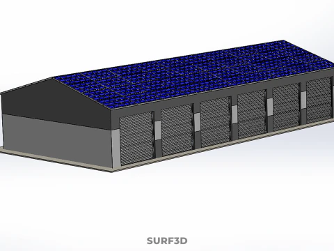 COMMERCIAL GARAGE BUILDING VEHICLE PARKING STORAGE SOLAR ENERGY 3D Model