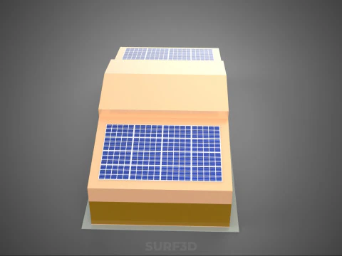 ROOFTOP SOLAR PANEL POWER SHED WAREHOUSE STOREHOUSE DEPOT BARN 3D Model
