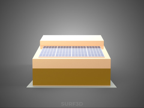 ROOFTOP SOLAR PANEL POWER SHED WAREHOUSE STOREHOUSE DEPOT BARN Model 3D