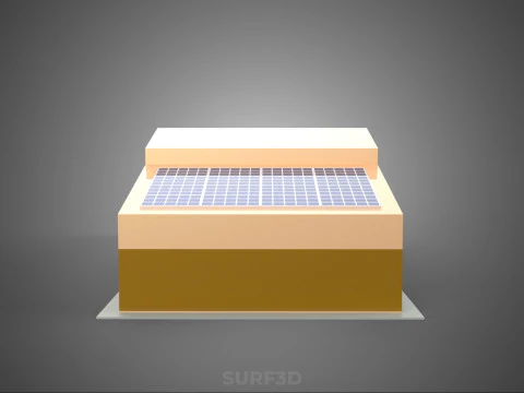 ROOFTOP SOLAR PANEL POWER SHED WAREHOUSE STOREHOUSE DEPOT BARN 3D Model