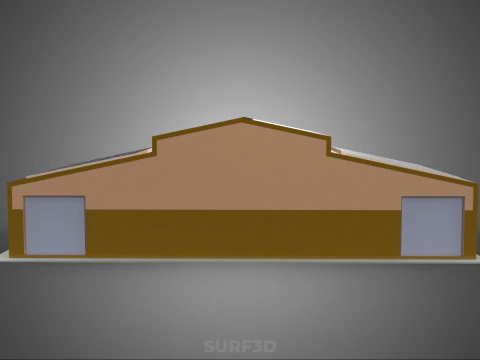 ROOFTOP SOLAR PANEL POWER SHED WAREHOUSE STOREHOUSE DEPOT BARN 3D Model