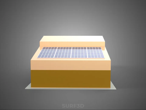 ROOFTOP SOLAR PANEL POWER SHED WAREHOUSE STOREHOUSE DEPOT BARN 3D Model