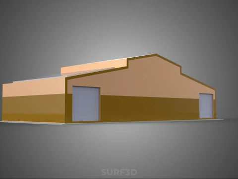 ROOFTOP SOLAR PANEL POWER SHED WAREHOUSE STOREHOUSE DEPOT BARN 3D Model