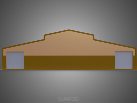 ROOFTOP SOLAR PANEL POWER SHED WAREHOUSE STOREHOUSE DEPOT BARN Model 3D