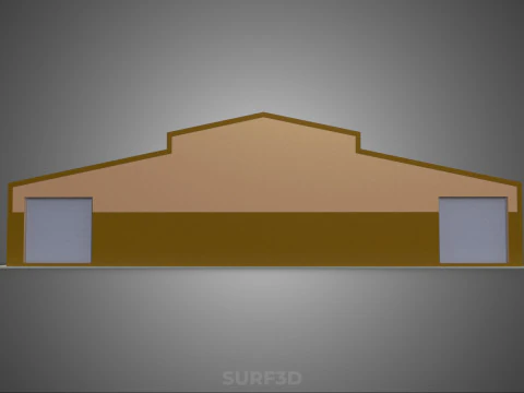 ROOFTOP SOLAR PANEL POWER SHED WAREHOUSE STOREHOUSE DEPOT BARN 3D Model