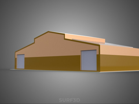 ROOFTOP SOLAR PANEL POWER SHED WAREHOUSE STOREHOUSE DEPOT BARN Model 3D