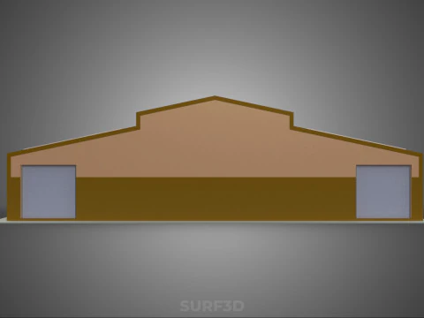 ROOFTOP SOLAR PANEL POWER SHED WAREHOUSE STOREHOUSE DEPOT BARN 3D Model