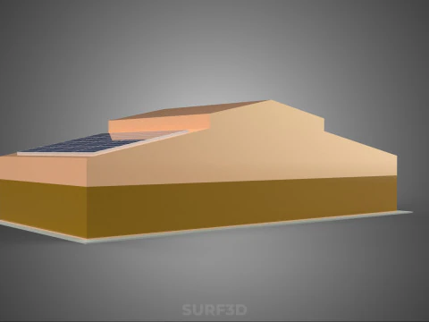 ROOFTOP SOLAR PANEL POWER SHED WAREHOUSE STOREHOUSE DEPOT BARN 3D Model