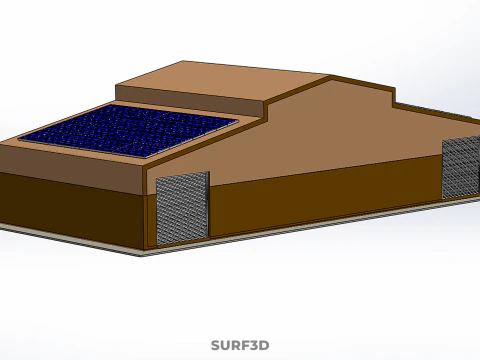 ROOFTOP SOLAR PANEL POWER SHED WAREHOUSE STOREHOUSE DEPOT BARN 3D Model