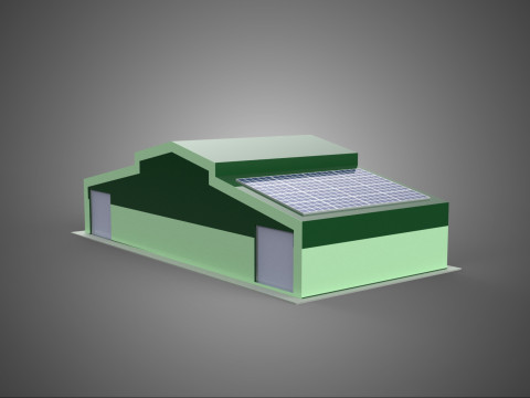SOLAR PANEL GRANARY SHED DEPOT BARN FARM AGRICULTURAL WAREHOUSE 3D Modell