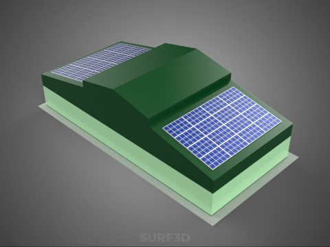 SOLAR PANEL GRANARY SHED DEPOT BARN FARM AGRICULTURAL WAREHOUSE Modelo 3D