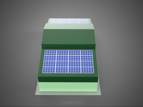 SOLAR PANEL GRANARY SHED DEPOT BARN FARM AGRICULTURAL WAREHOUSE Modelo 3D