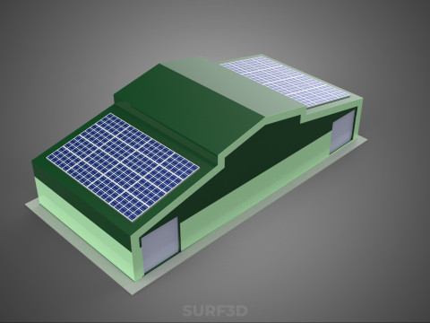 SOLAR PANEL GRANARY SHED DEPOT BARN FARM AGRICULTURAL WAREHOUSE Modelo 3D
