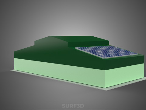 SOLAR PANEL GRANARY SHED DEPOT BARN FARM AGRICULTURAL WAREHOUSE Modelo 3D