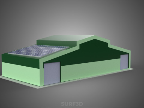 SOLAR PANEL GRANARY SHED DEPOT BARN FARM AGRICULTURAL WAREHOUSE Modelo 3D