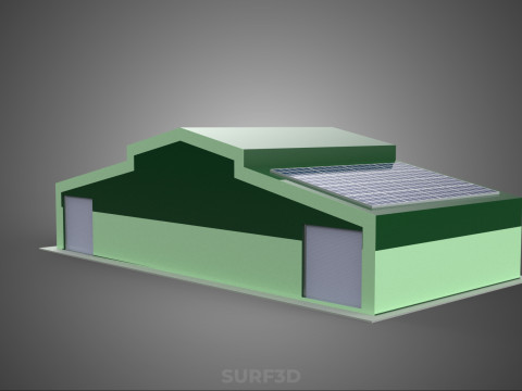 SOLAR PANEL GRANARY SHED DEPOT BARN FARM AGRICULTURAL WAREHOUSE Modelo 3D