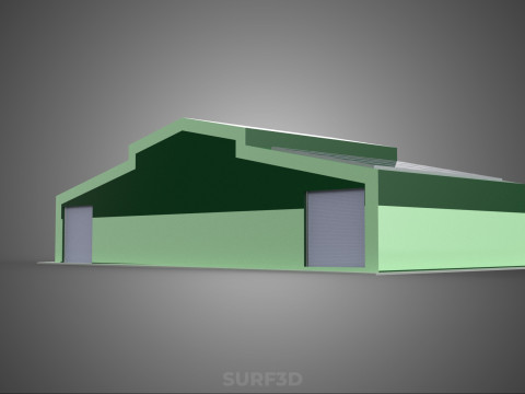 SOLAR PANEL GRANARY SHED DEPOT BARN FARM AGRICULTURAL WAREHOUSE Modelo 3D