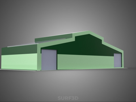 SOLAR PANEL GRANARY SHED DEPOT BARN FARM AGRICULTURAL WAREHOUSE Modelo 3D