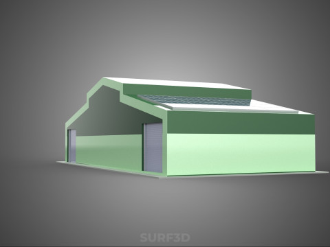 SOLAR PANEL GRANARY SHED DEPOT BARN FARM AGRICULTURAL WAREHOUSE Modelo 3D