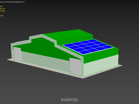 SOLAR PANEL GRANARY SHED DEPOT BARN FARM AGRICULTURAL WAREHOUSE Modelo 3D