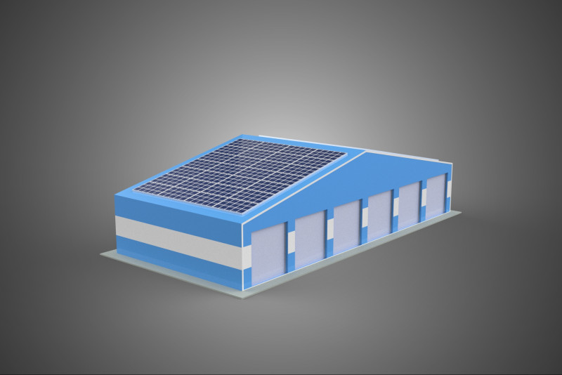 SOLAR PANEL GARAGE WORKSHOP WAREHOUSE DEPOT STOREHOUSE STORAGE Modèle 3D .c4d .max .obj .3ds .fbx .stl .blend