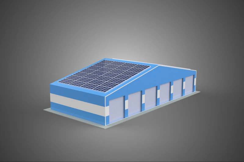 PAINEL SOLAR GARAGEM OFICINA ARMAZÉM DEPÓSITO ARMAZENAMENTO Modelo 3D .c4d .max .obj .3ds .fbx .stl .blend