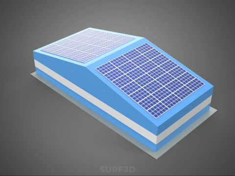 PAINEL SOLAR GARAGEM OFICINA ARMAZ&Eacute;M DEP&Oacute;SITO ARMAZENAMENTO Modelo 3D